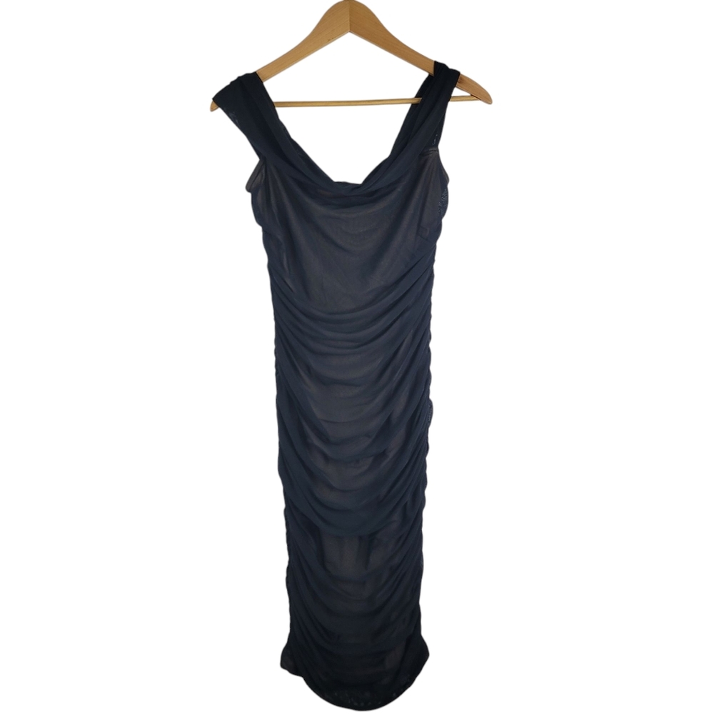 Off-Shoulder Black Ruched Bodycon Dress - Picture 11 of 11